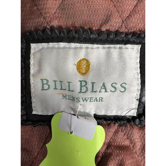 Bill Blass Bomber Jacket  Large Black Leather Damage on Left Shoulder - Picture 13 of 16